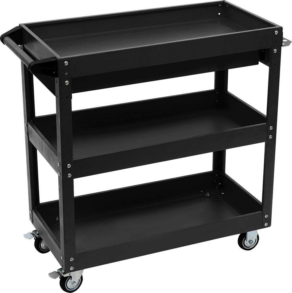 Rollender Werkzeugwagen 3-stufiger schwarz  mit Produktbild 