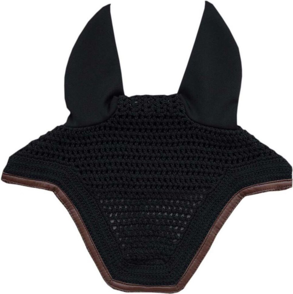Kentucky Horsewear Fliegenmütze Wellington Leather Schwarz Full