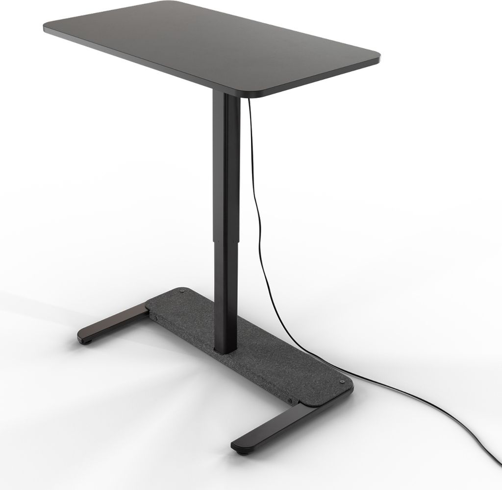 Yaasa Desk One Stehpult, 91x51 cm, Dunkelgrau/Schwarz, kleiner praktischer Schreibtisch, elektrisch höhenverstellbarer Homeoffice Tisch