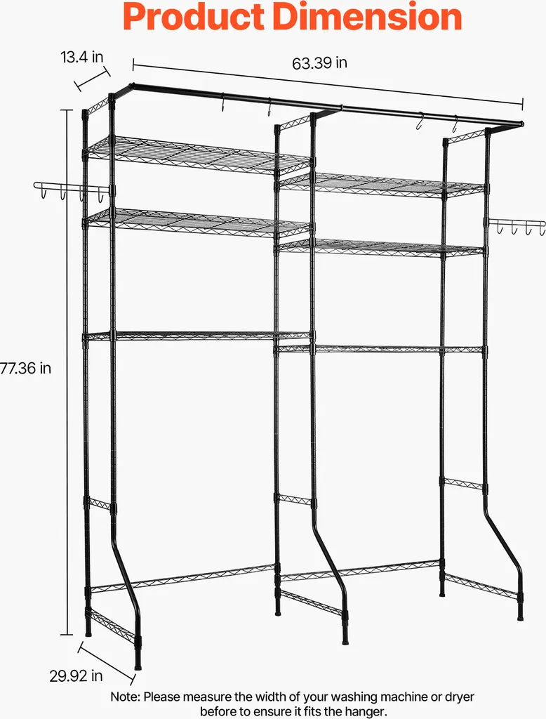Rangement Buanderie pour Lave-linge et Sèche-linge - Double Étage - 2