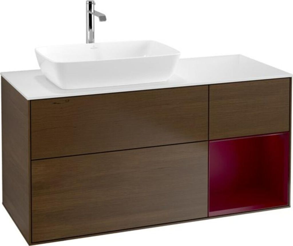 V&B Waschtischunterschrank Finion 120cm, Pl wh. m, Reg Peo m Lac, wal ven