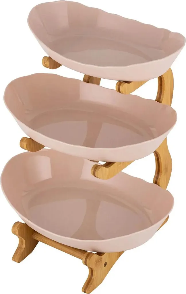 Etagere 3 Piani Beige Plastica | Alzata Buffet Grande Capienza