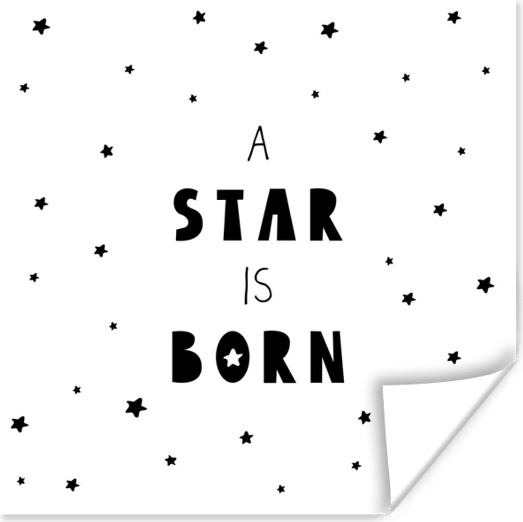 MuchoWow Poster Zitate - Ein Stern ist geboren - Baby - Kinder - Sprichwörter 100x100 cm - Babyzimmer