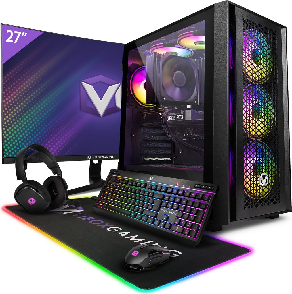 Vibox X-56 Gaming PC - 27" Écran Pack - Intel Core i9 14900KF 6,0 GHz - Nvidia RTX 3060 OC 12 GB - 32 GB RAM - 1 TB NVMe M.2 SSD - Windows 11 - WiFi