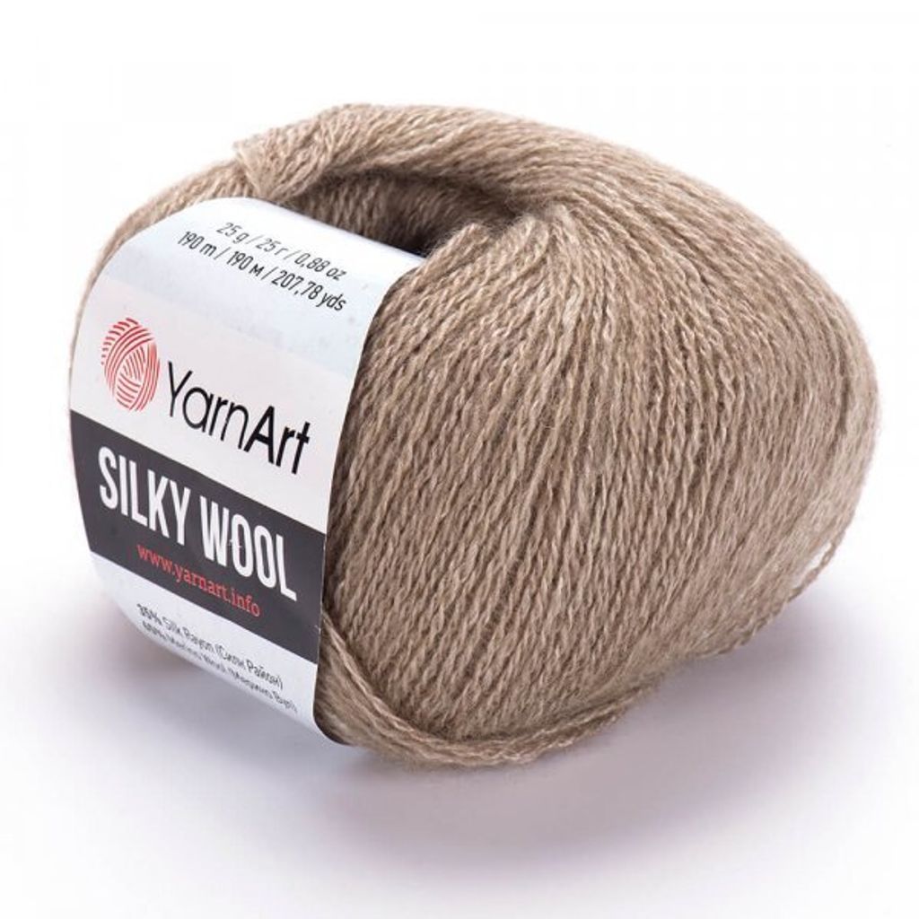 YarnArt Silky Wool 342 Dunkelbeige – Luxusgarn mit Seide Produktbild 