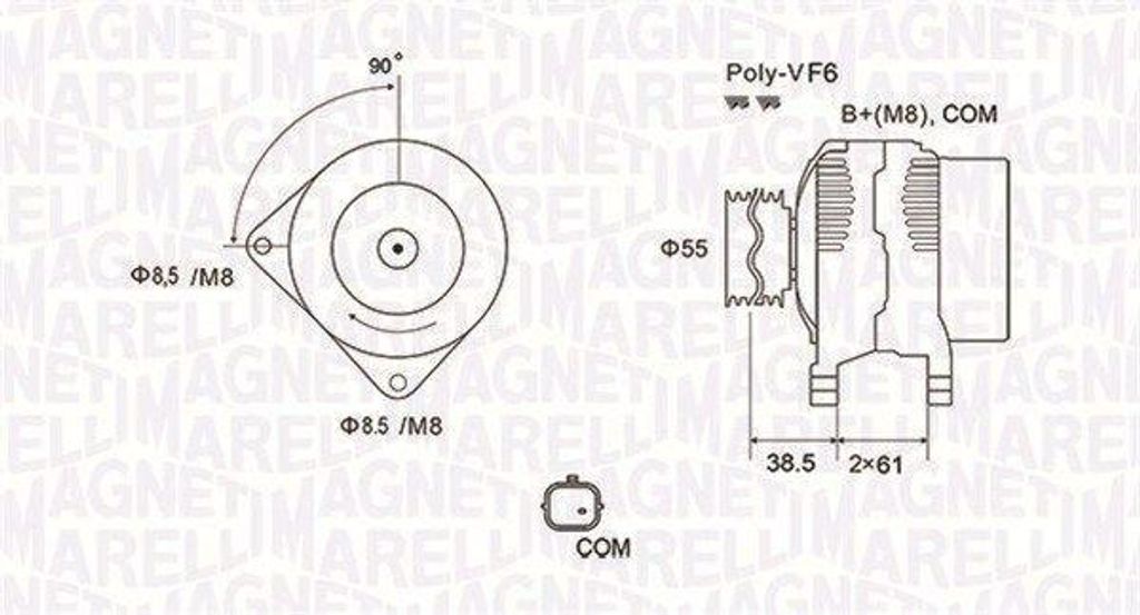MAGNETI MARELLI 063731975010 Lichtmaschine Generator LiMa Produktbild 