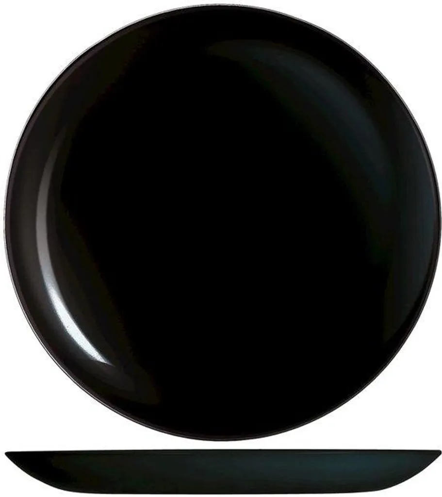 Plateau Premiere 27 cm en verre opale noir : vaisselle anti-rayures durable