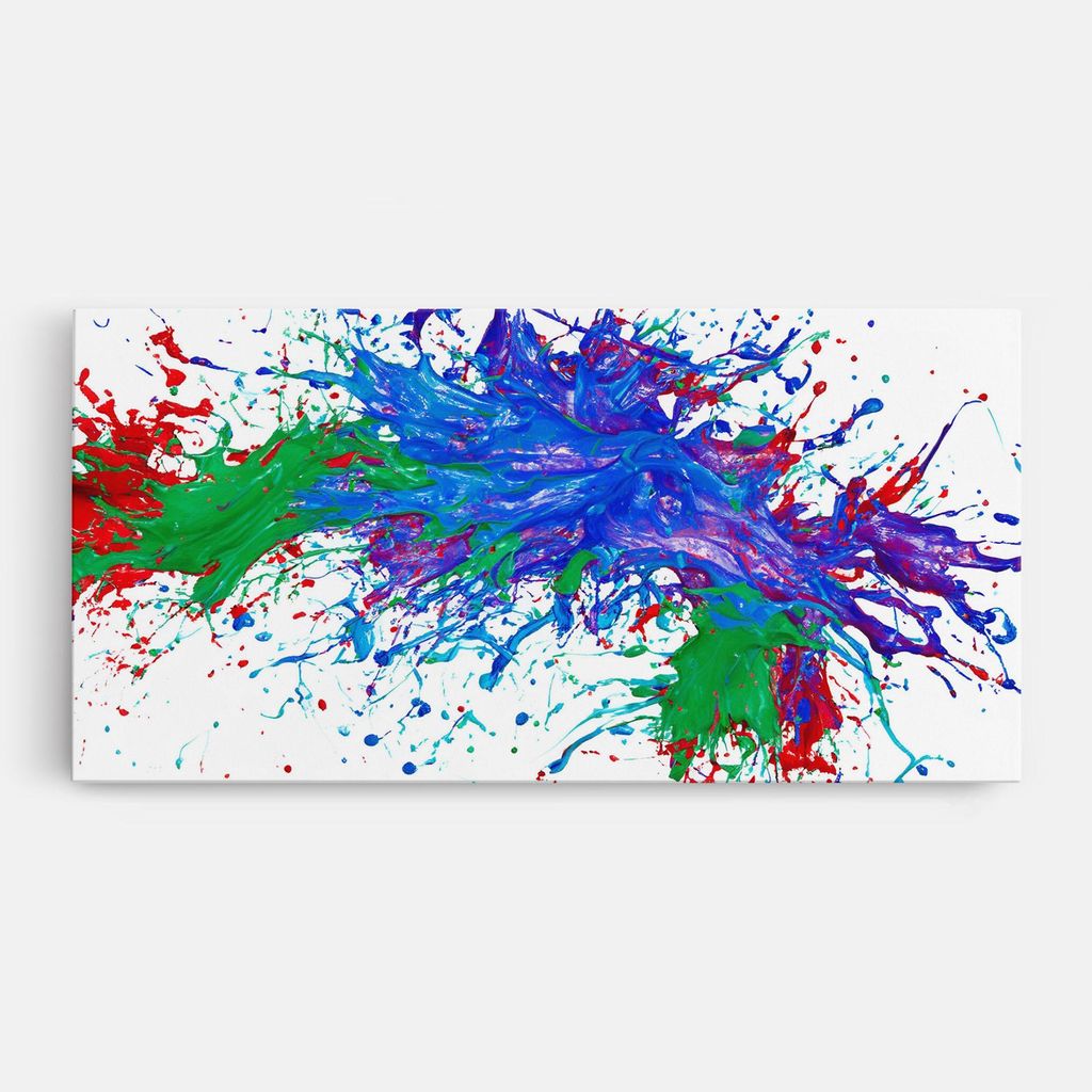 ARTHUB Leinwandbild 40x80 cm, Colorful Blue Purple | Wohnzimmerdekoration, Hängende Bilder, Wanddekoration, Heimdekoration, Abstrakte, Lebendige...