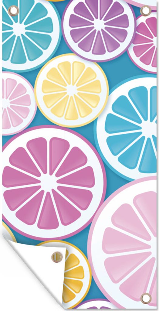 MuchoWow 30x60 cm Outdoor-Poster Gartendeko Sichtschutz Garten Poster für den Garten Obst - Grapefruit - Tropisch