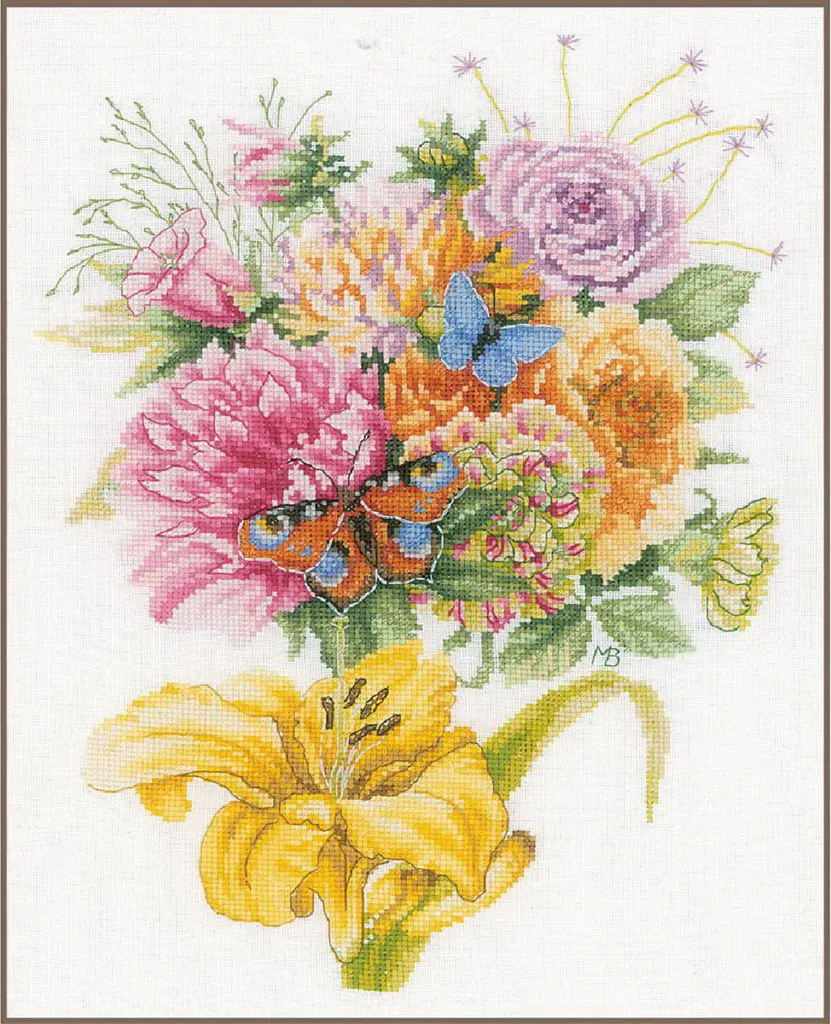 Lanarte Butterfly Favourite Kit Ricamo Punto Croce Marjolein Bastin Aida