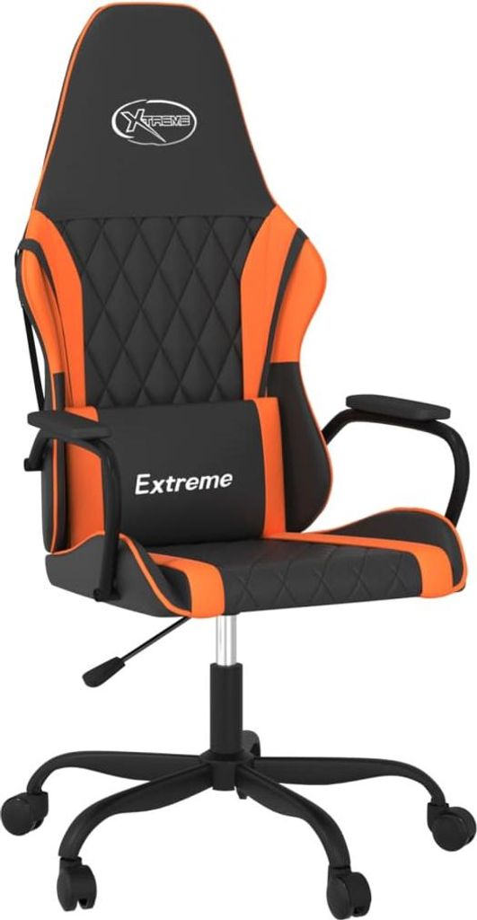vidaXL Gaming-Stuhl Schwarz und Orange Kunstleder