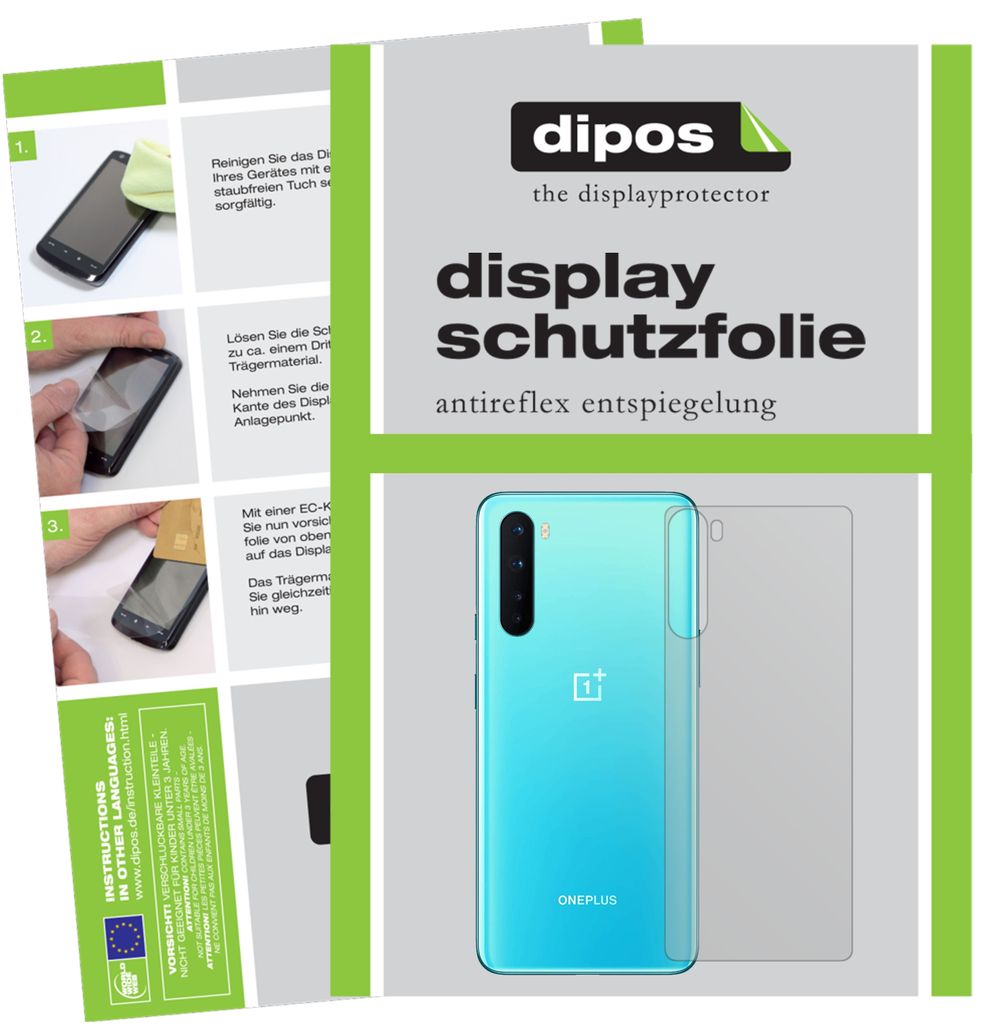 1x Schutzfolie für OnePlus Nord Rückseite matt Displayschutzfolie Folie Display Schutz dipos