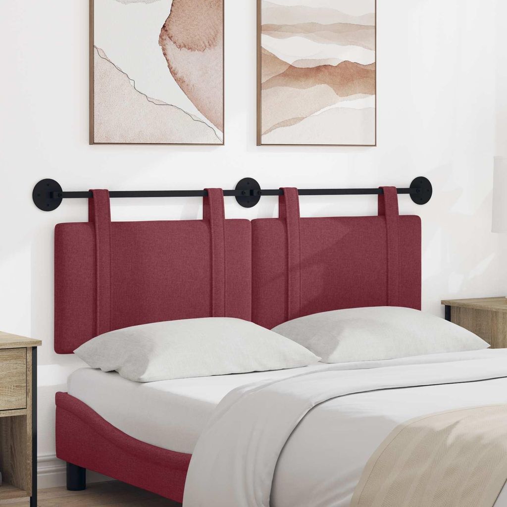 "Neues Produkt" Hängevorderseite Wandmontiert - CLORIS - Uni Weinrot 150x55x5 cm Stoff - Kopfteile V3097