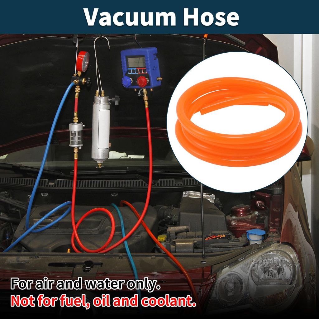 Silicone Vakuumschlauch Automotive Vakuumleitung Orange 7FT 5/16" 12mm ID 2mm Dicke 1 Stück Hochtemperatur 130PSI Maximaldruck für Luft und Wasser