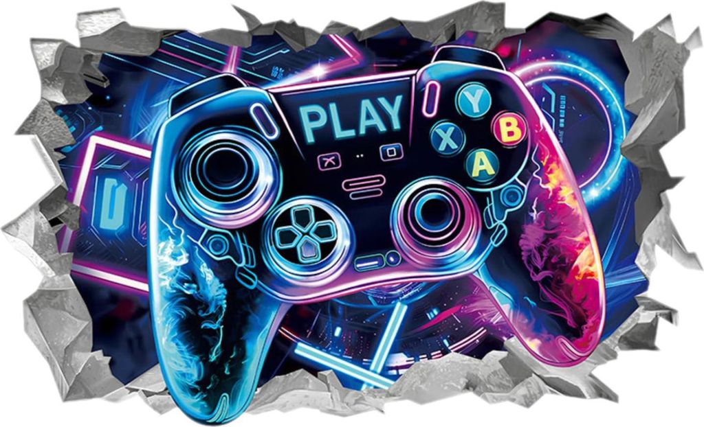 1 kus Gamepad 3D samolepka na zeď Obrázek produktu 