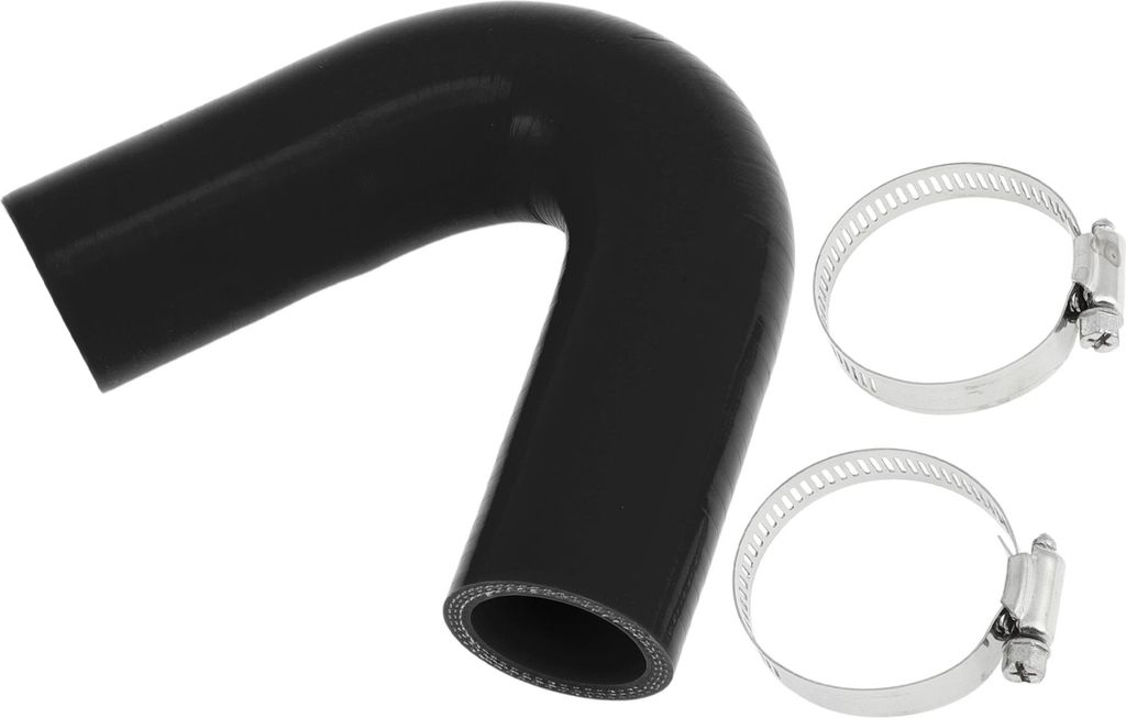 1 Satz 34mm/1,34" ID 102mm/4,02" Länge 135° Schwarzer Autosilikonschlauch mit Schellen Kühlmittelschlauch Universal