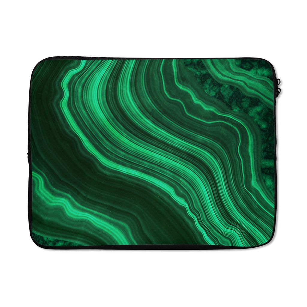 MuchoWow Laptop Hülle 15 Zoll Achat - Grün - Edelsteine - Marmor Laptoptasche - Laptoptasche - Sleeve - Rundum-Schutz