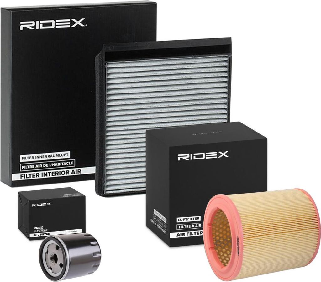 RIDEX Filterset Inspektionspaket Filtersatz passend für PEUGEOT PARTNER Combispace (5F) PARTNER Kasten (5) für CITROËN Berlingo / Berlingo First