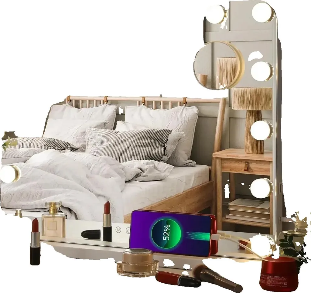 Miroir LED Blanc anti-ombre : Éclairage réglable pour table ou murale