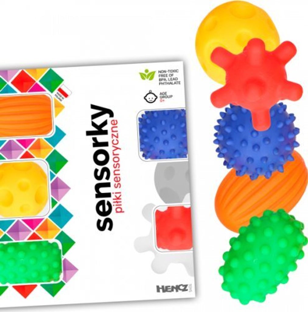 Hencz Toys Edukační barevné míčky/ježečci, 5ks v krabičce Obrázek produktu 