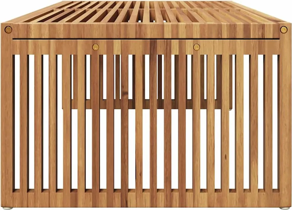 Table jardin teck massif marron 110cm : solidité face aux intempéries