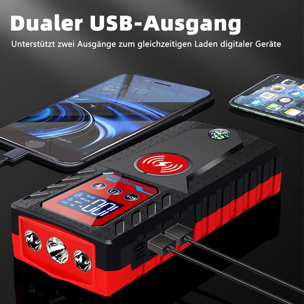 8000A Auto KFZ Starthilfe Jump Starter Ladegerät Booster 229800mAh