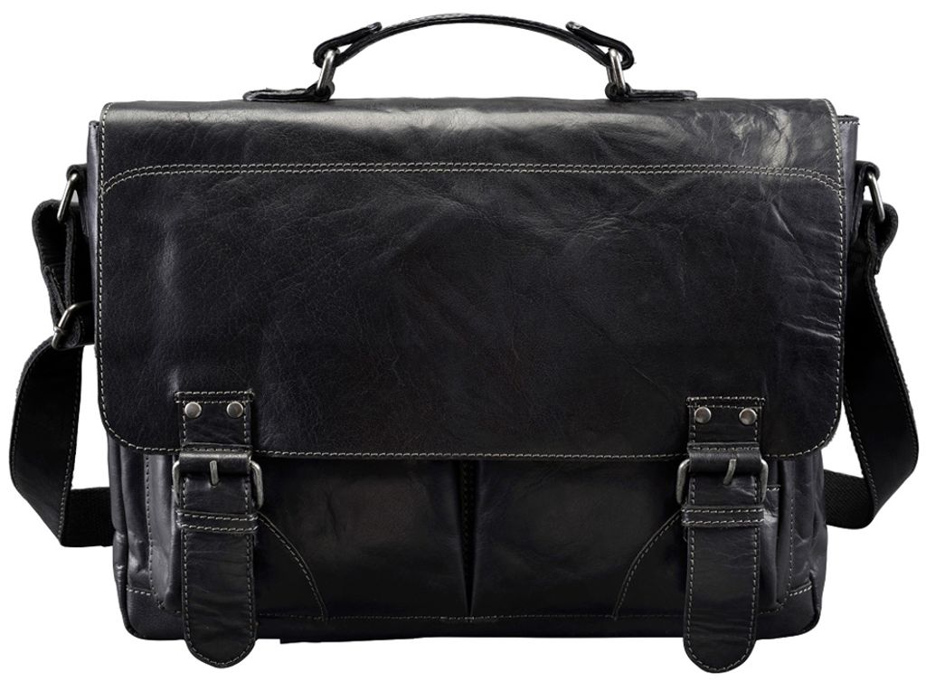 PRIDE&SOUL Umhängetasche "Business BAG XL" Leder schwarz