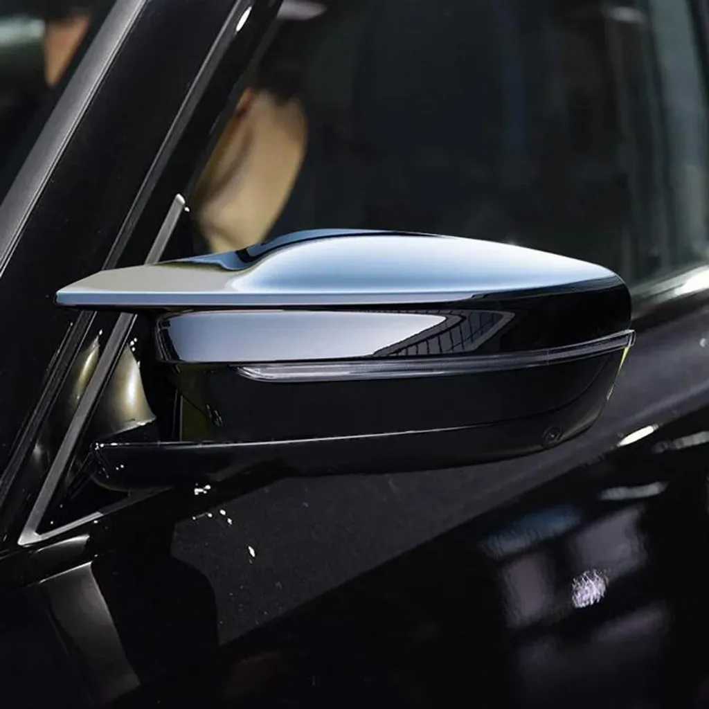 Coque rétroviseur ABS noir brillant finition miroir pour auto de luxe