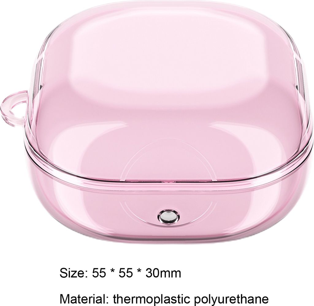 Earphone-Hülle Anti-Fall transparent TPU Bluetooth-kompatible Ohrhörer Schutzabdeckung für Samsung Galaxy Buds 2/Live/Pro-Rosa