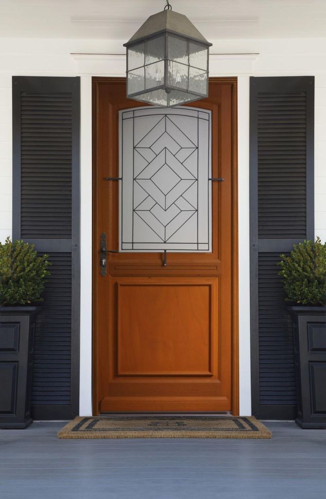 Porta d'ingresso in legno con vetrata Elma, H.215xL.90 cm, Immagine del prodotto 