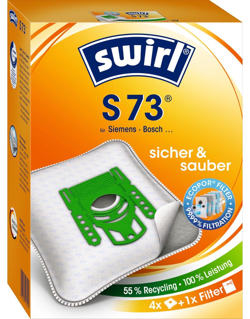 Swirl Staubbeutel S 73, Staubbeutel, Universal, Weiß, Produktbild 