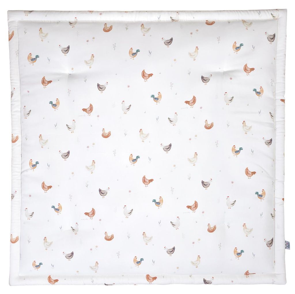 Wendbare Laufgittereinlage Gallina - 100 x 100 cm - Leinenbeige | by SEVIRA KIDS