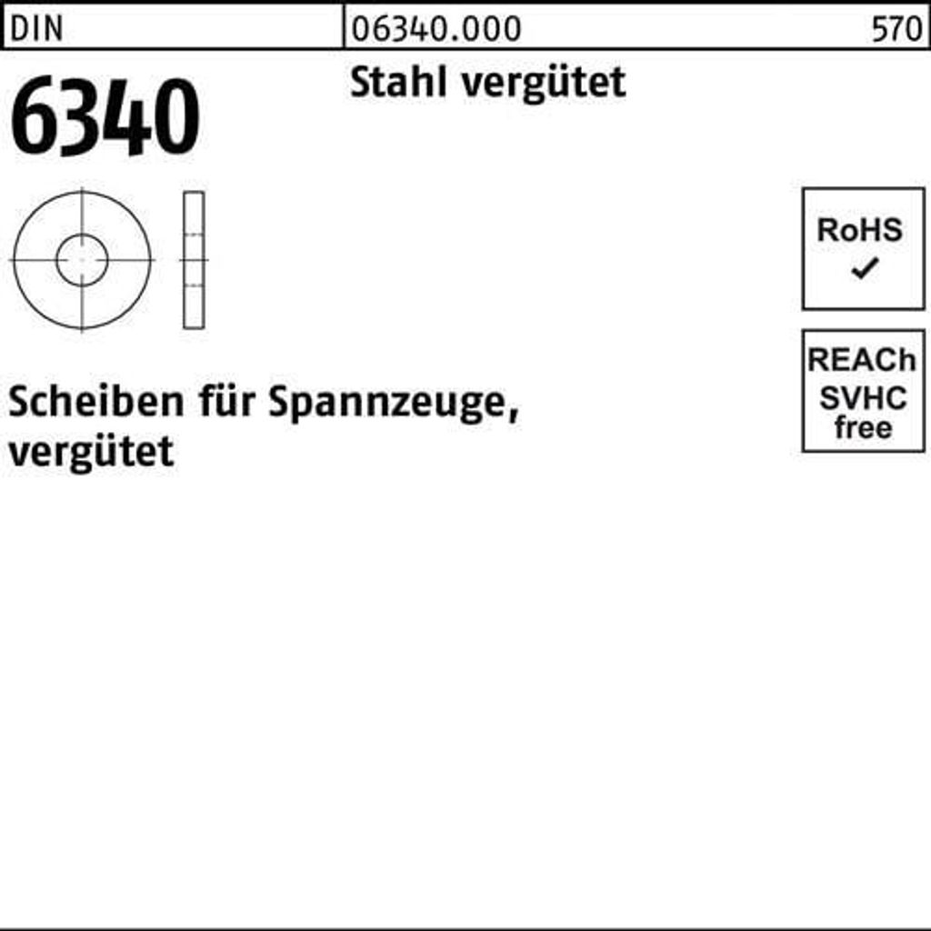 Reyher  6340 U-Scheiben 17,0 x46x6,0 Stahl blank (50 Stück) Produktbild 