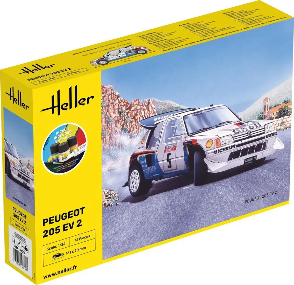 Maquette à monter Peugeot 205 EV 2 échelle 1:24 - Coffret complet débutant