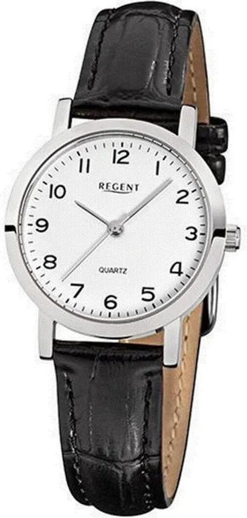 Regent F936 Montre Bracelet pour Femme en Cuir Noir Design Classique
