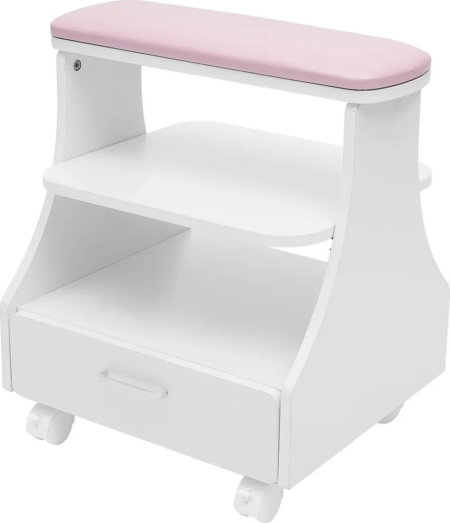 Tabouret repose-pieds pédicure rose design 3 niveaux pour esthéticienne