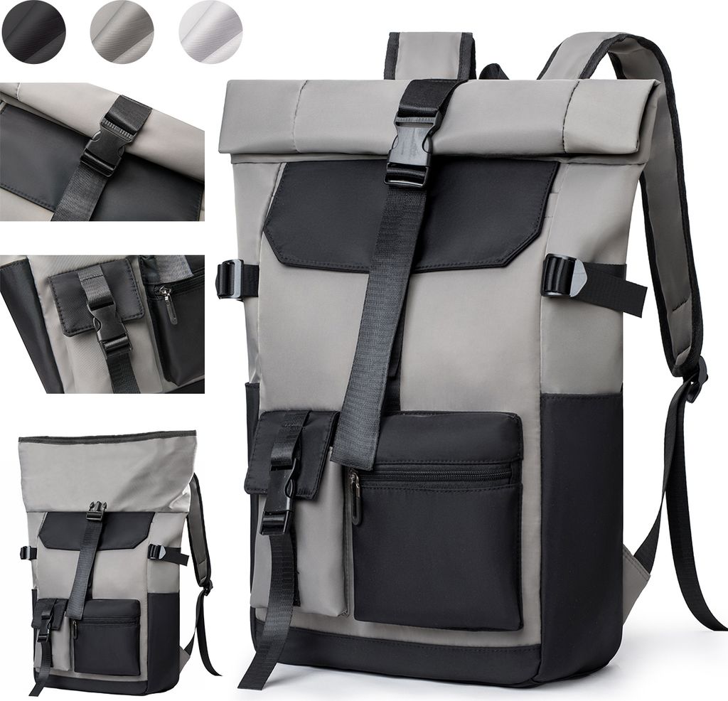 7MAGIC Rolltop Rucksack Herren Damen 26L, Handgepäck Groß Laptop Rucksack Wasserdichter mit 15.6 Zoll Laptopfach, Reiserucksack Rucksäcke Schulr...