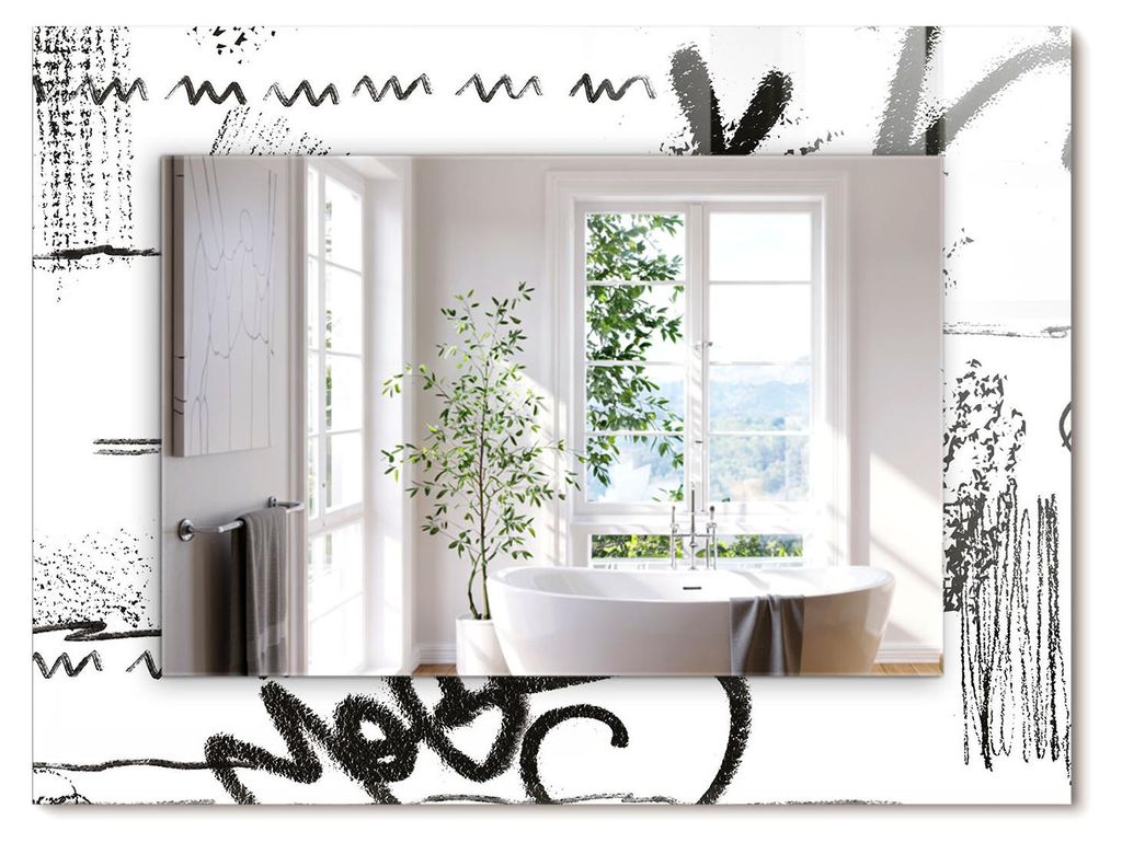 Abstrakte Moderne Schablonen – Rechteckiger Spiegel mit Druck 80x60 cm – Modern - Dekorativ für die Wand