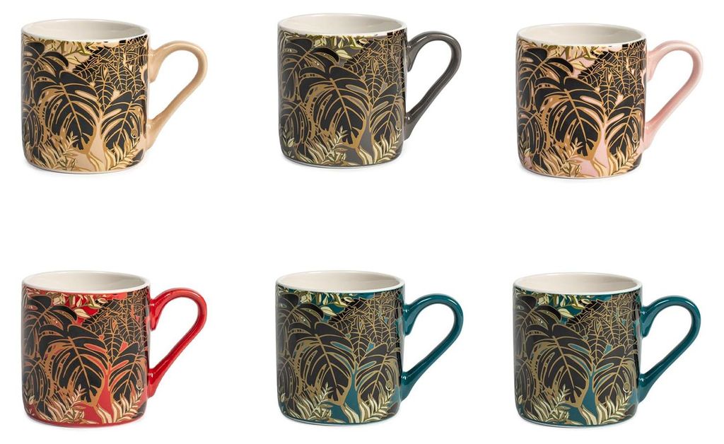 H&H – Set mit 6 verschiedenen botanischen Winterkaffeetassen, cc 110