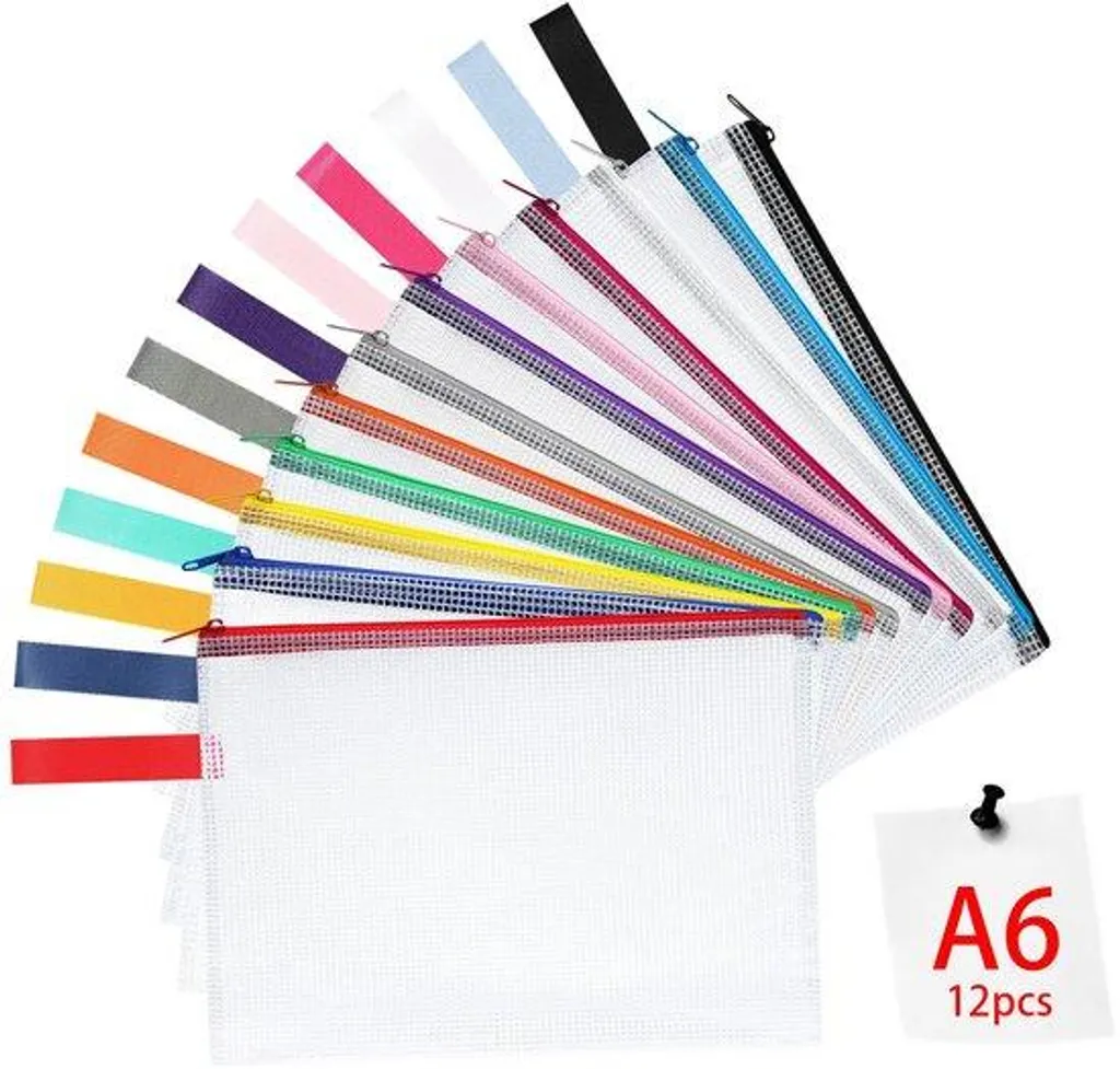 Fini les papiers mouillés ! 12 pochettes A6 étanches à fermeture zip