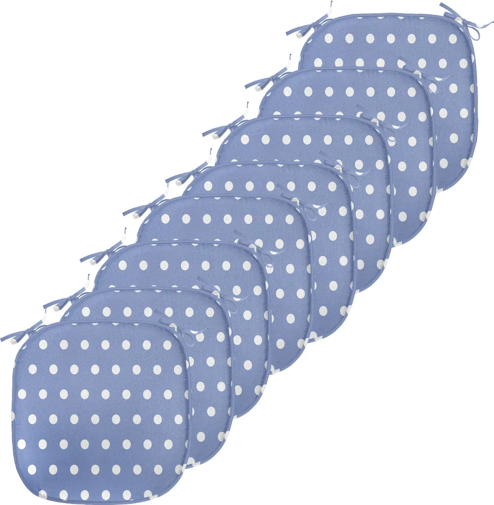 Coussins de Chaise Imperméables 40x40 cm avec Sangles - Lot de 8 Pièces
