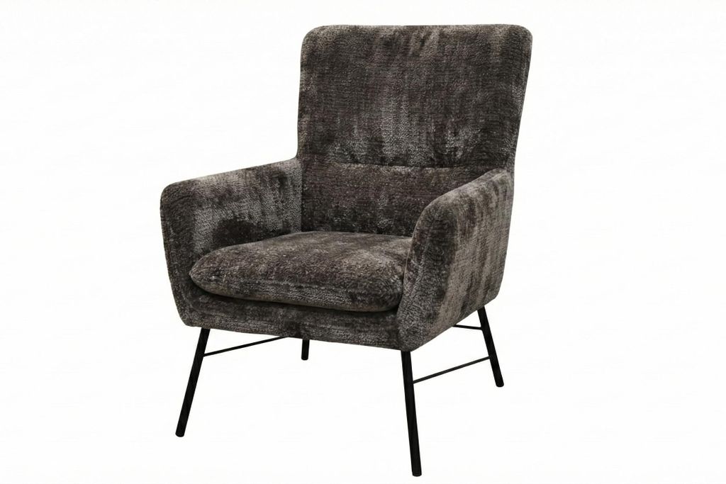 Moderner Sessel Breeze braun Polstersessel mit Metallbeinen für Wohnzimmer & Schlafzimmer