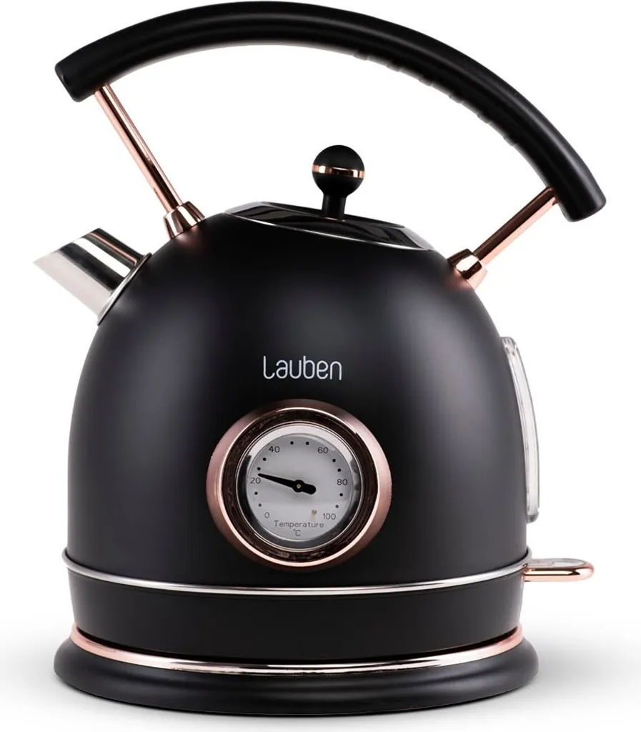 Bouilloire 1.7L Lauben LBNEK17BC 2200W Chauffe Rapide et Sans Fil Noir