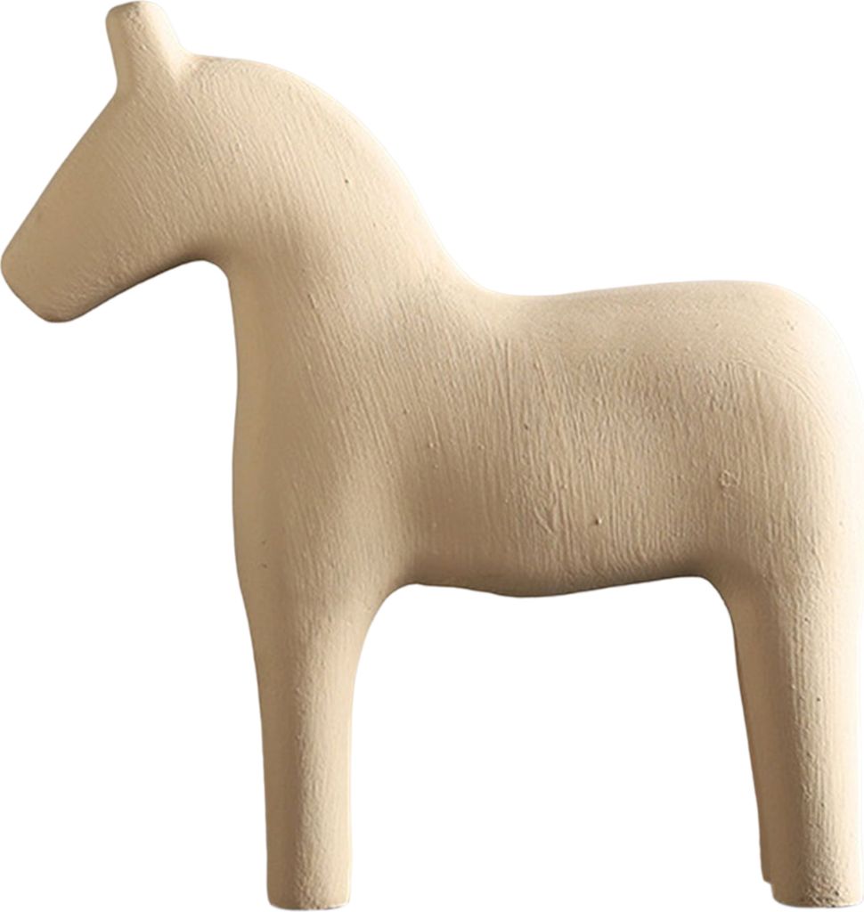 Pferdeverzierung Nordischer Stil künstlerischer minimalistischer Dekorieren Kiefern Ins Morandi Holz Pferd Ornamente für Zuhause-Weiß ,Größen:L