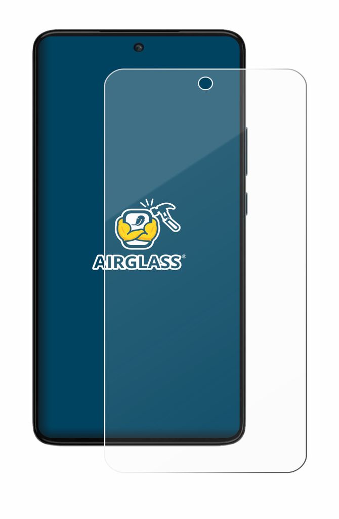 A screen protector is shown partially covering a smartphone.