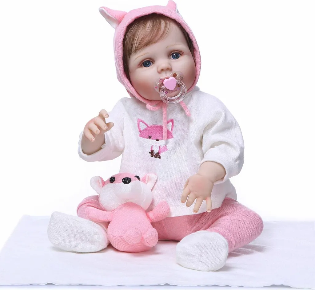 Bébé Reborn Fille en Silicone Souple 55cm - Poupée Réaliste de Collection