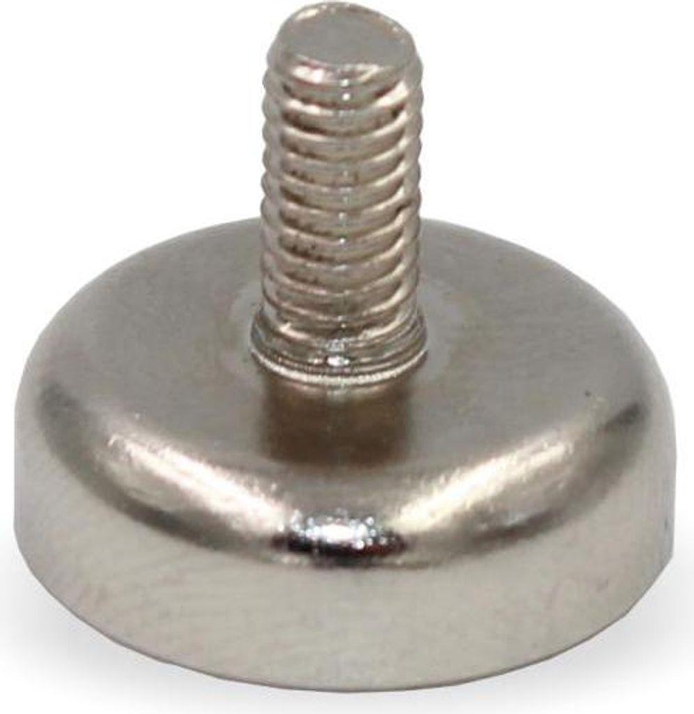 Topfmagnet Neodym Flachgreifer Ø16mm | Außengewinde | M4 x 8mm - Haftkraft 8kg