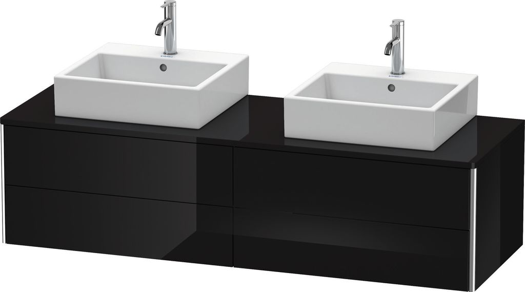 Duravit XSquare Konsolenwaschtischunterbau wandhängend, für zwei Becken, 4 Schubkästen, 1600x400x548mm, XS4917B4040