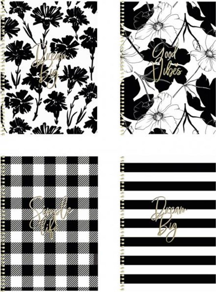 Spiralnotizbuch B5 "Dream big", 80 Blatt, quadratisch, Motivmix, 107022005