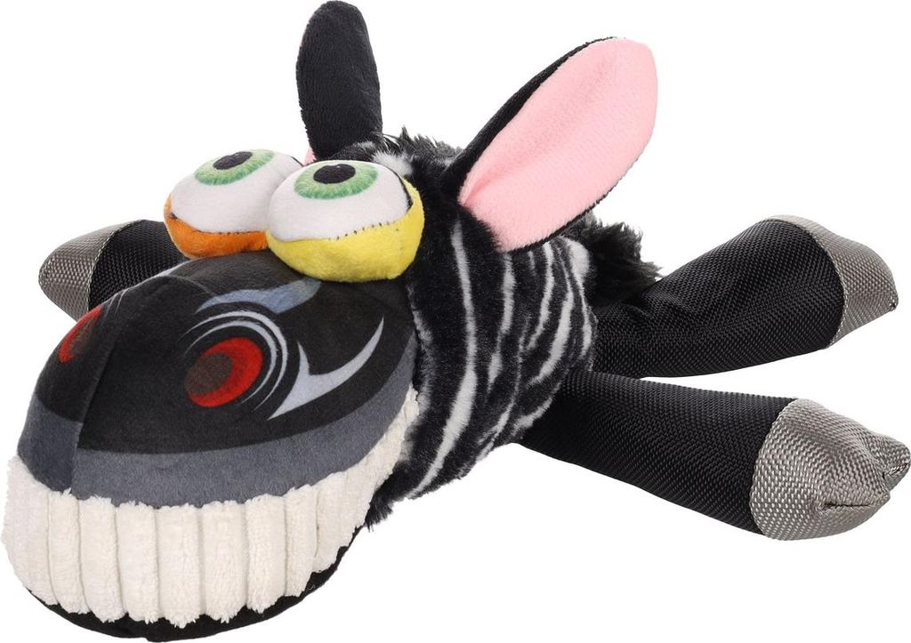 Flamingo Hundespielzeug Hoofa Zebra schwarz